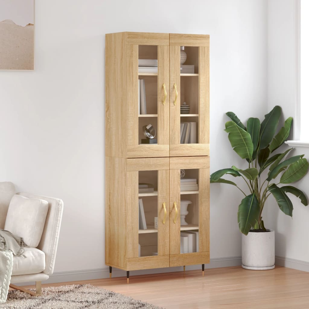 vidaXL Highboard Sonoma Oak 69.5x34x180 cm Engineered Wood