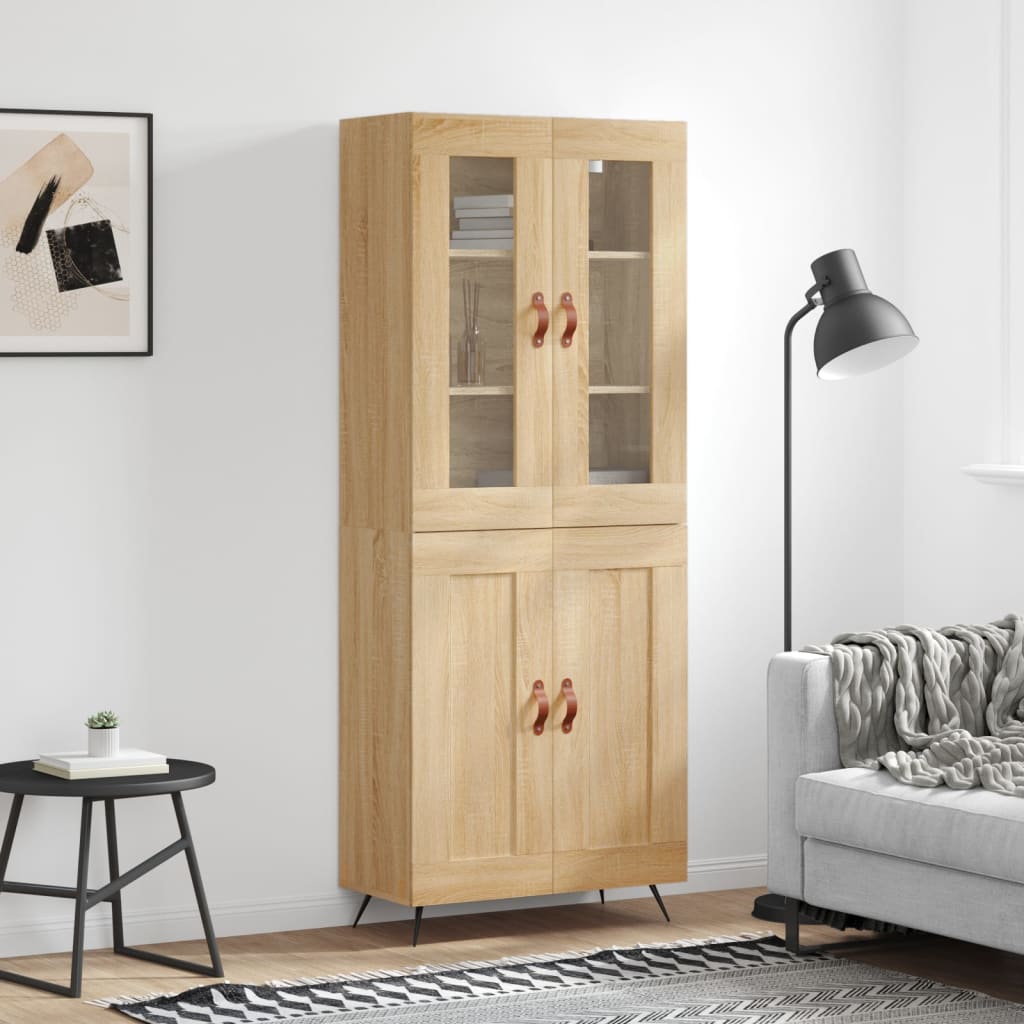 vidaXL Highboard Sonoma Oak 69.5x34x180 cm Engineered Wood
