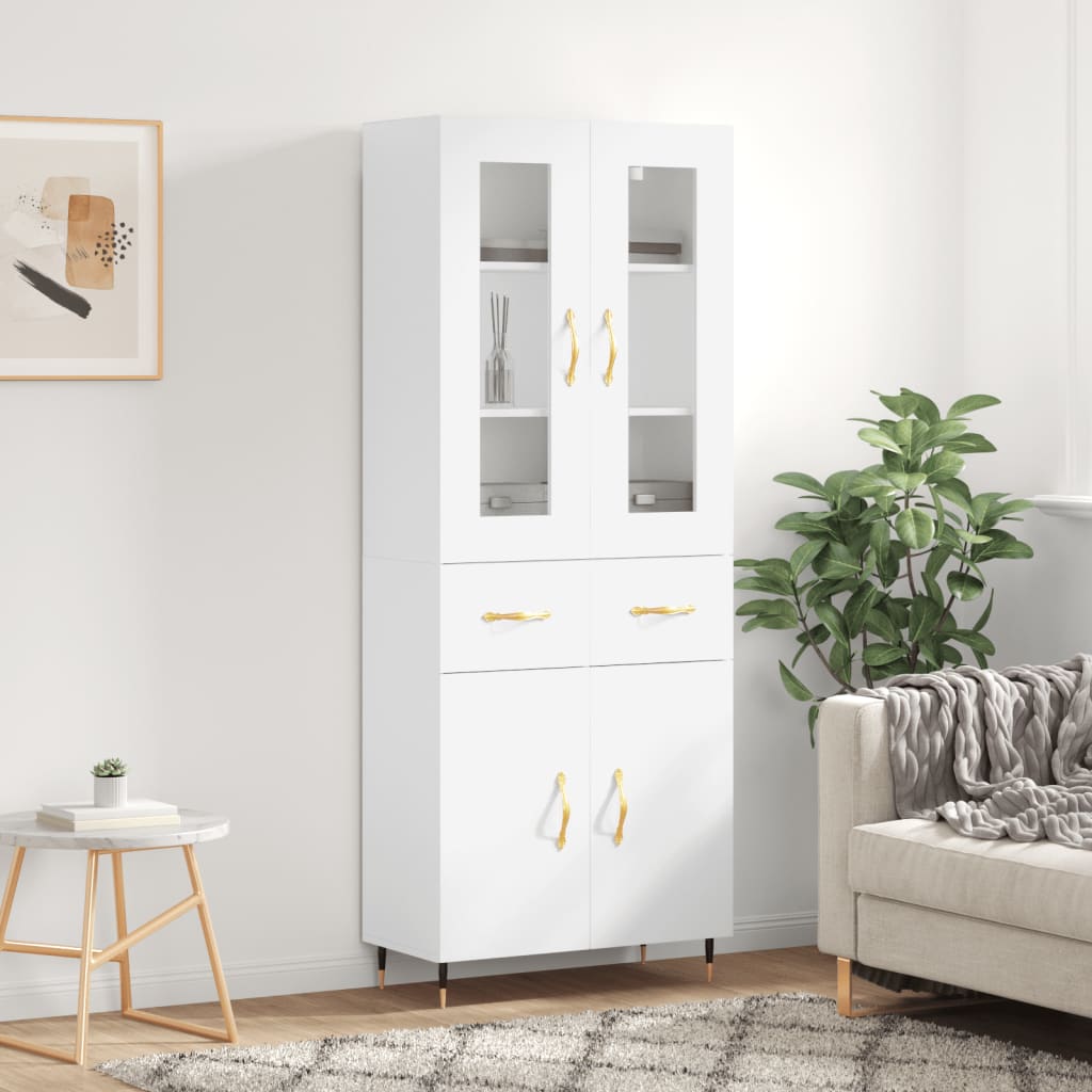 vidaXL Highboard White 69.5x34x180 cm Engineered Wood