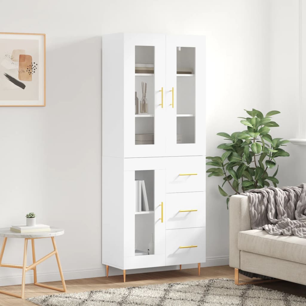 vidaXL Highboard White 69.5x34x180 cm Engineered Wood