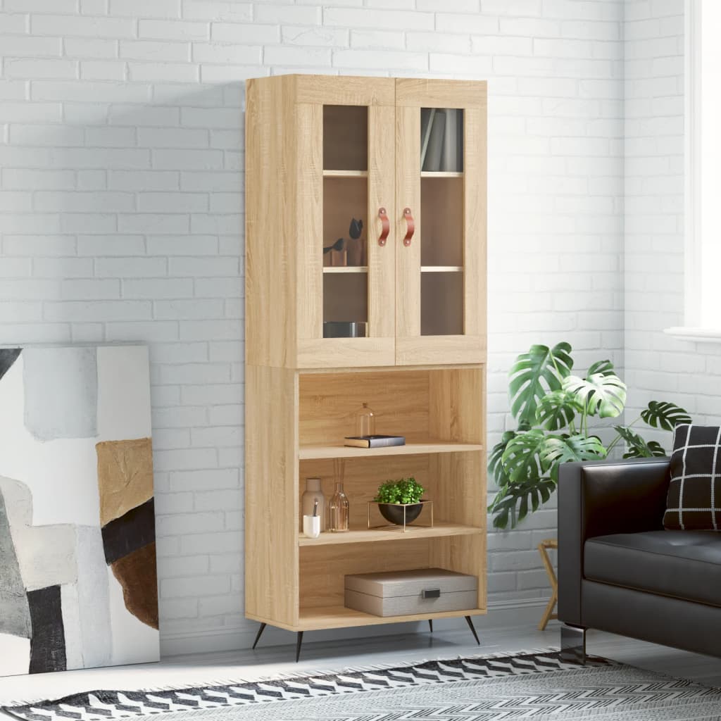 vidaXL Highboard Sonoma Oak 69.5x34x180 cm Engineered Wood