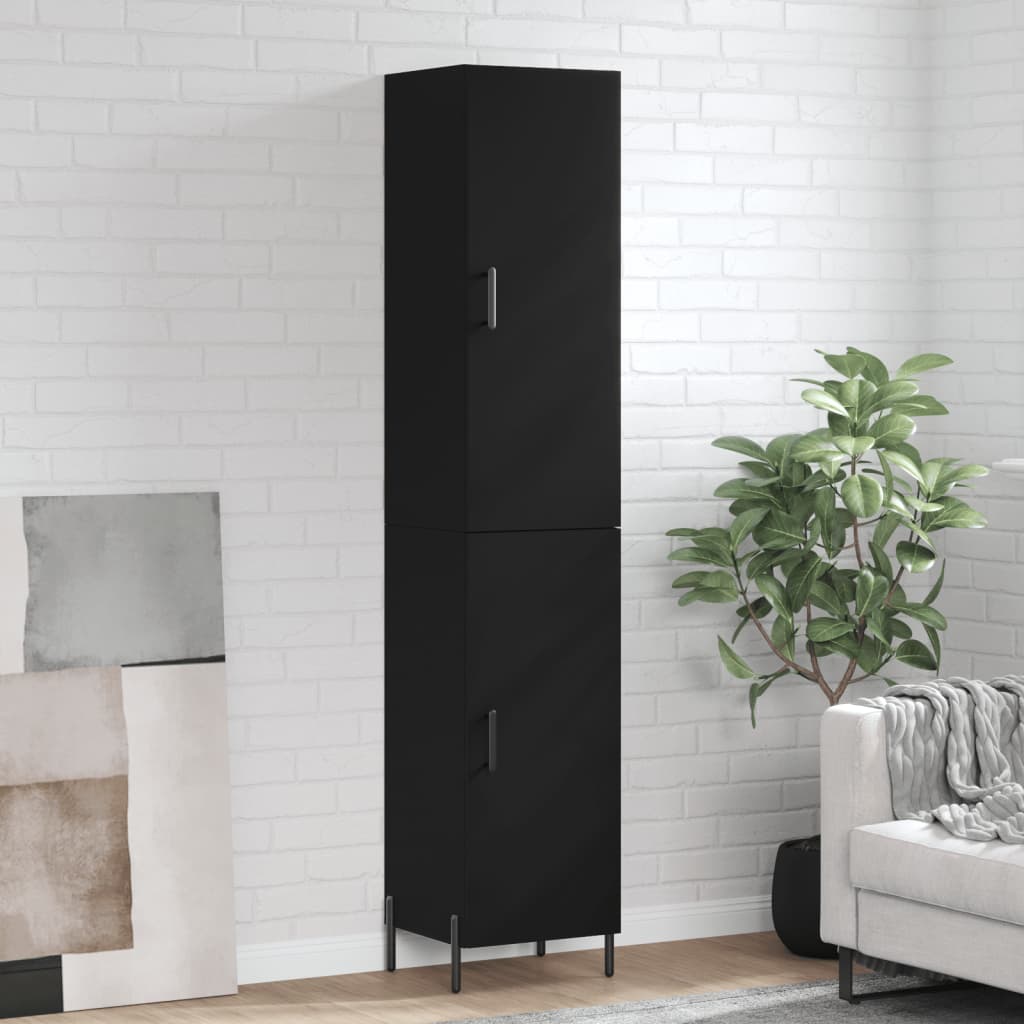 vidaXL Highboard Black 34.5x34x180 cm Engineered Wood