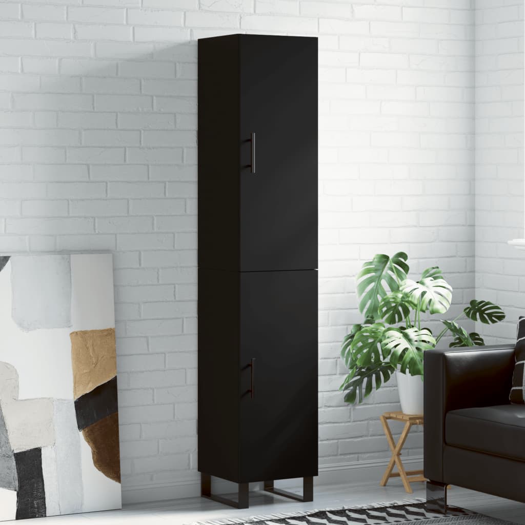 vidaXL Highboard Black 34.5x34x180 cm Engineered Wood