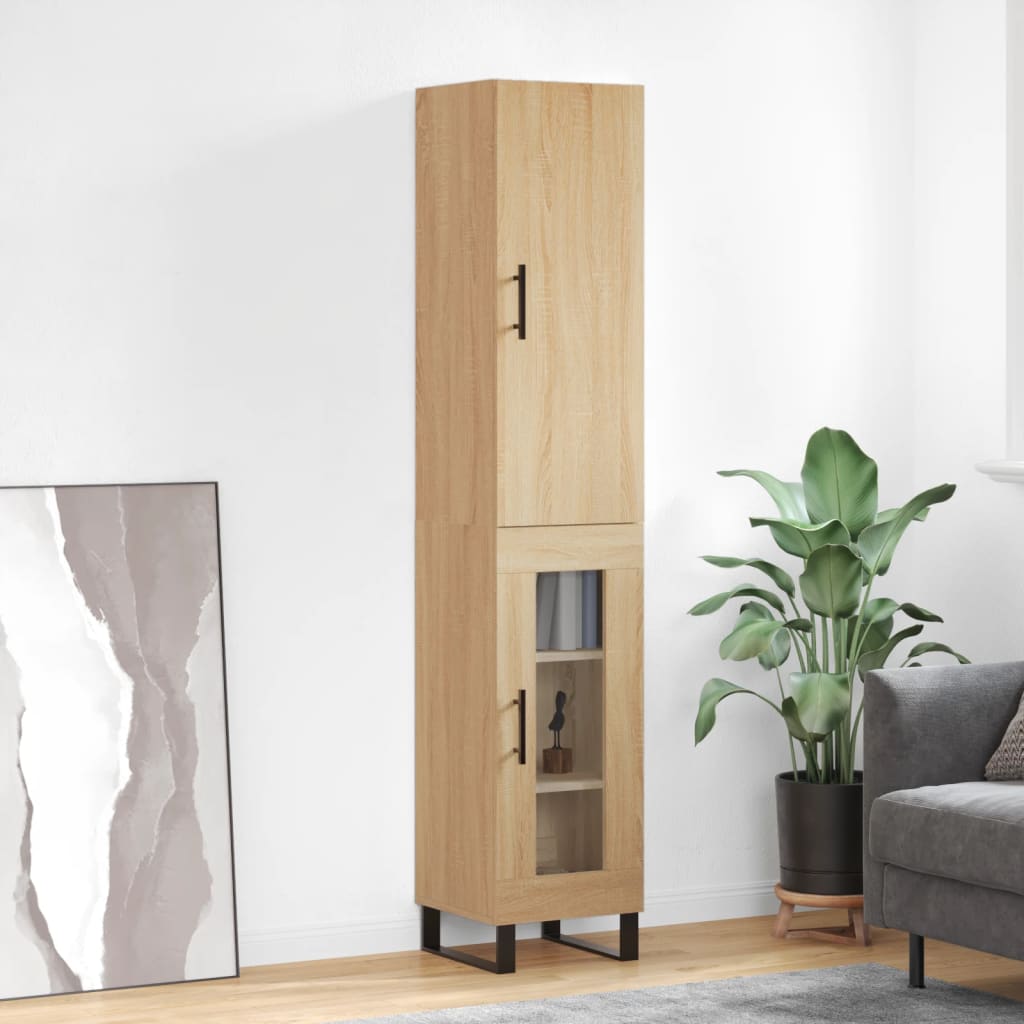vidaXL Highboard Sonoma Oak 34.5x34x180 cm Engineered Wood
