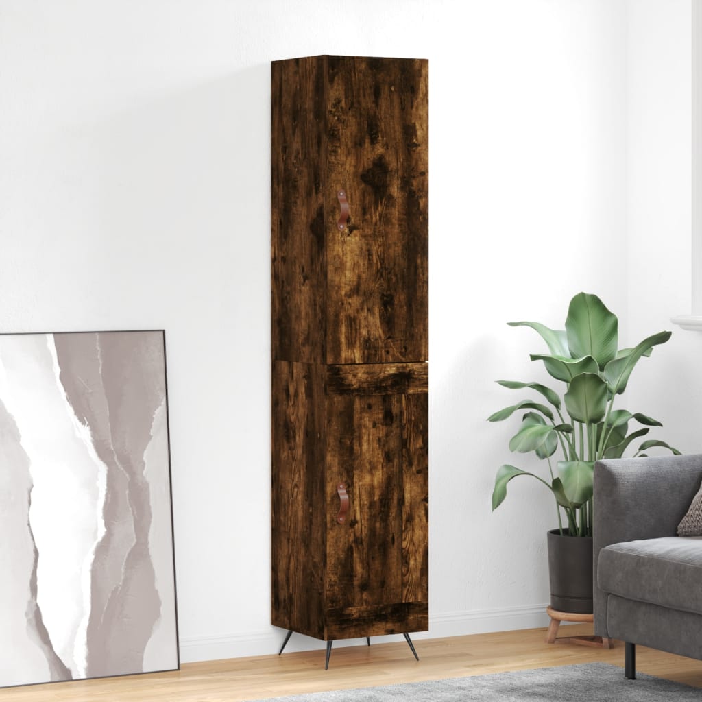 vidaXL Highboard Smoked Oak 34.5x34x180 cm Engineered Wood