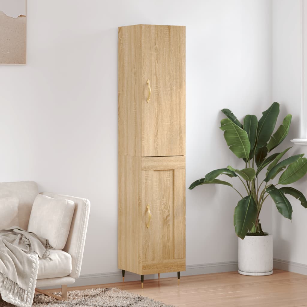 vidaXL Highboard Sonoma Oak 34.5x34x180 cm Engineered Wood