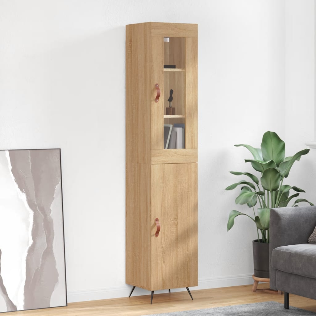 vidaXL Highboard Sonoma Oak 34.5x34x180 cm Engineered Wood