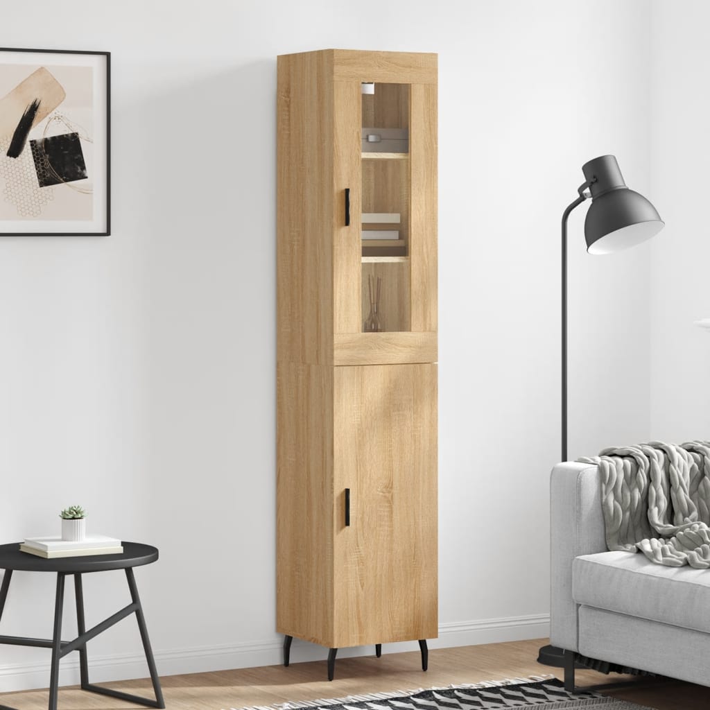 vidaXL Highboard Sonoma Oak 34.5x34x180 cm Engineered Wood