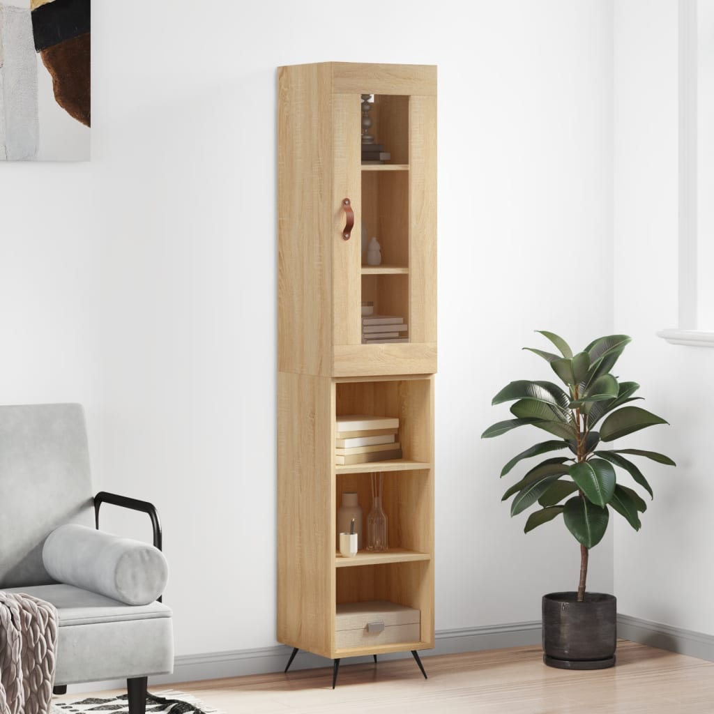 vidaXL Highboard Sonoma Oak 34.5x34x180 cm Engineered Wood