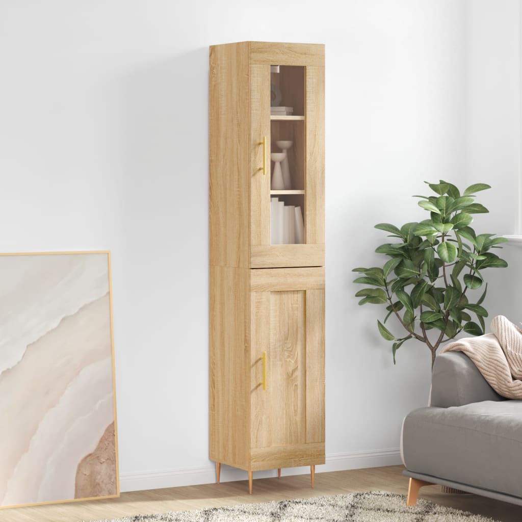 vidaXL Highboard Sonoma Oak 34.5x34x180 cm Engineered Wood