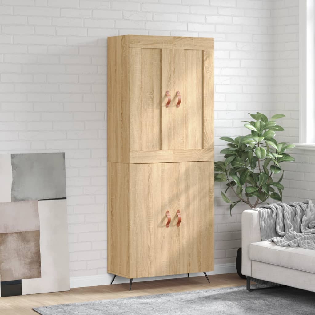 vidaXL Highboard Sonoma Oak 69.5x34x180 cm Engineered Wood