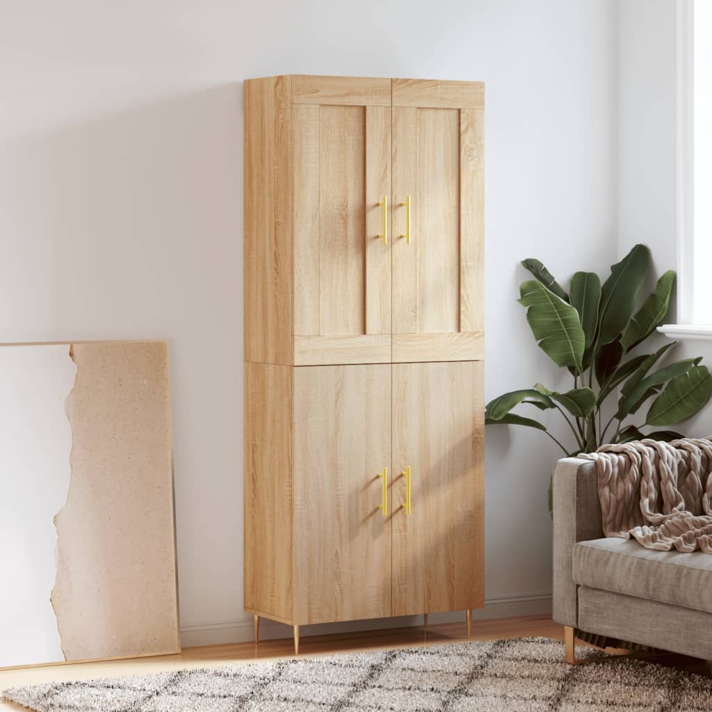vidaXL Highboard Sonoma Oak 69.5x34x180 cm Engineered Wood