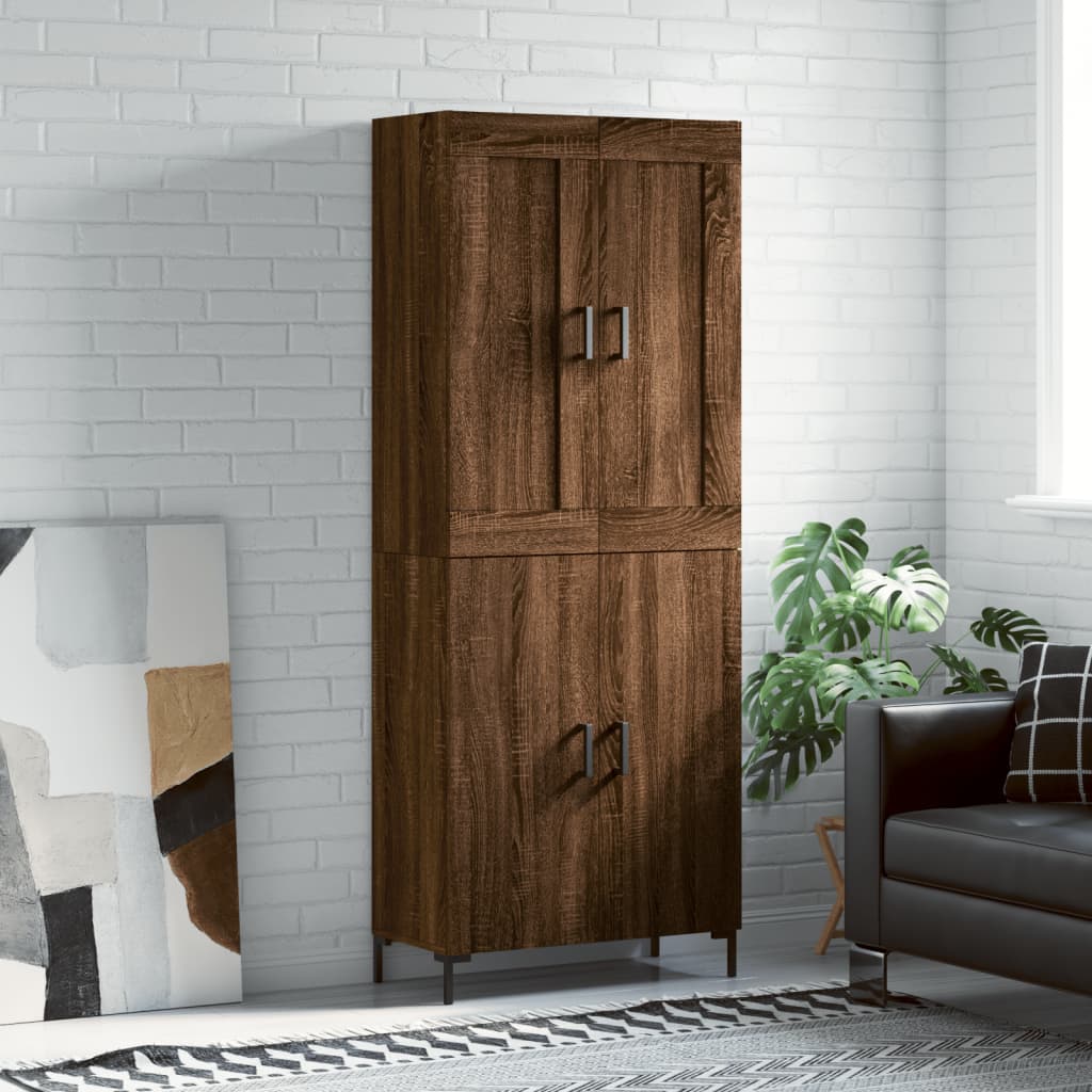 vidaXL Highboard Brown Oak 69.5x34x180 cm Engineered Wood