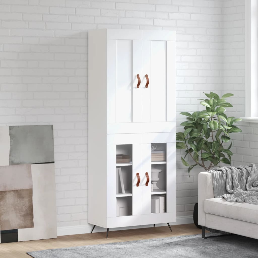 vidaXL Highboard White 69.5x34x180 cm Engineered Wood