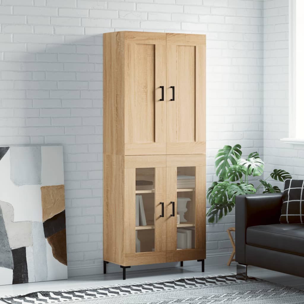 vidaXL Highboard Sonoma Oak 69.5x34x180 cm Engineered Wood