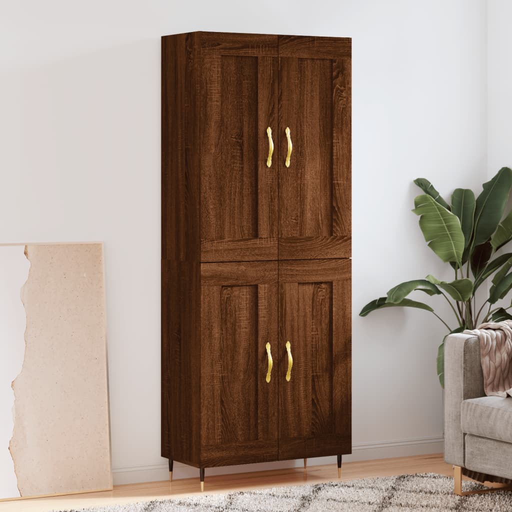 vidaXL Highboard Brown Oak 69.5x34x180 cm Engineered Wood