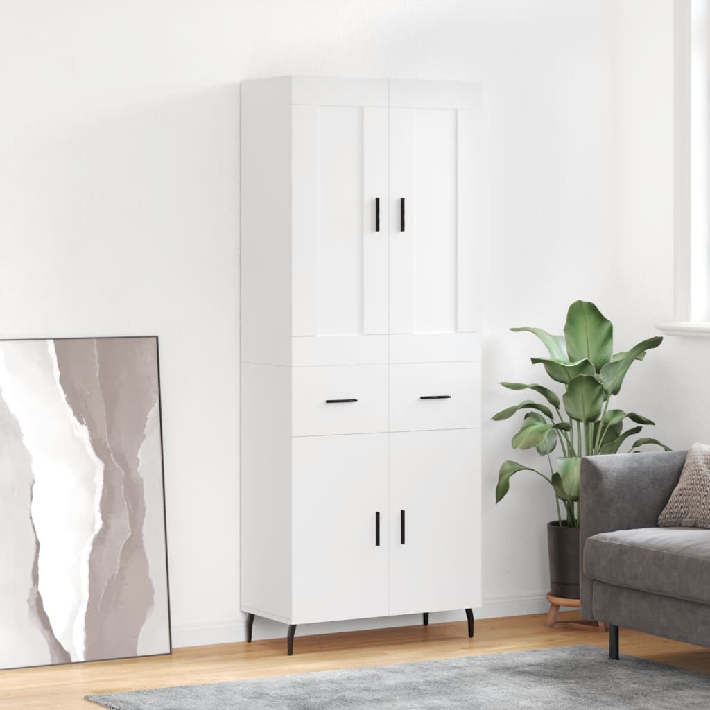 vidaXL Highboard White 69.5x34x180 cm Engineered Wood