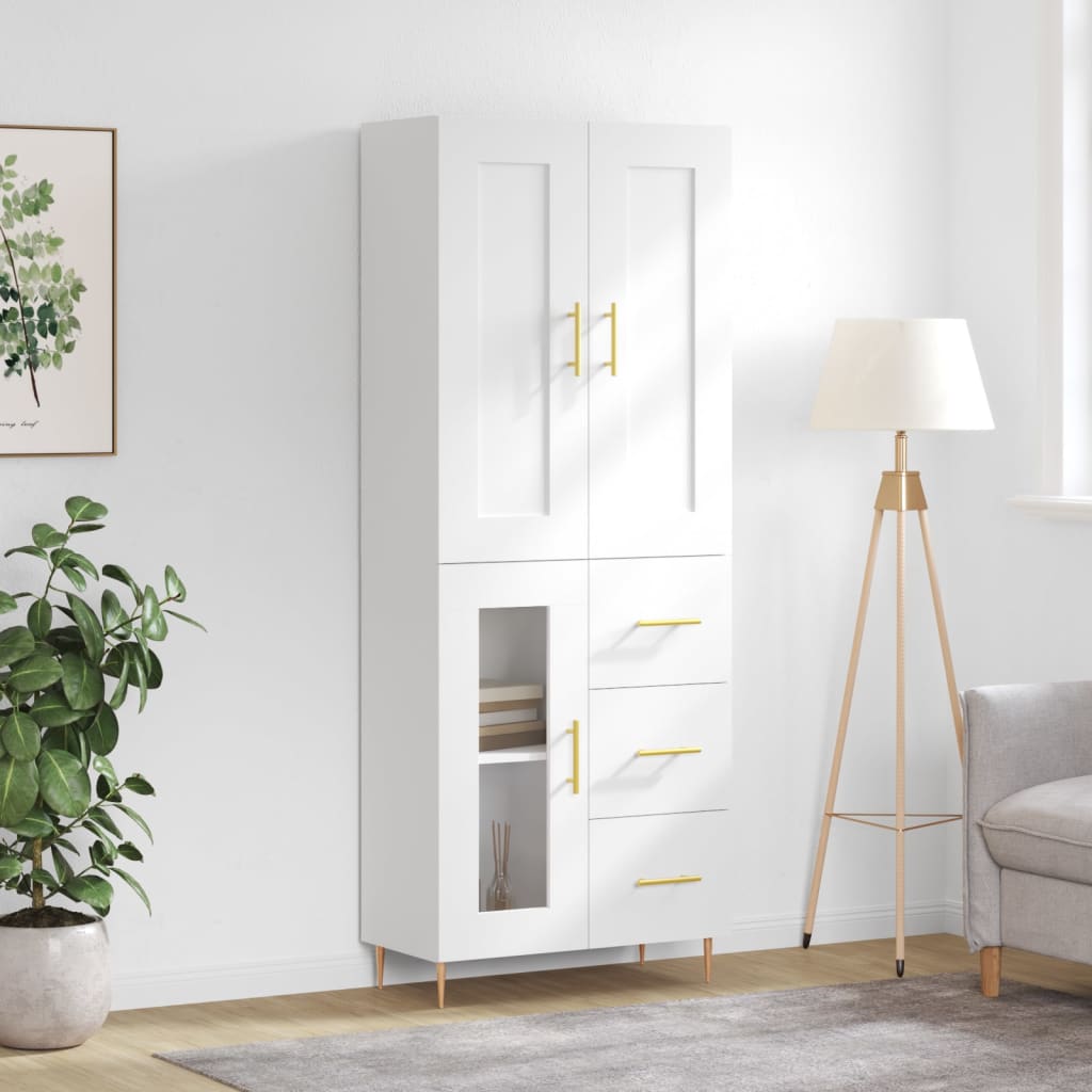vidaXL Highboard White 69.5x34x180 cm Engineered Wood