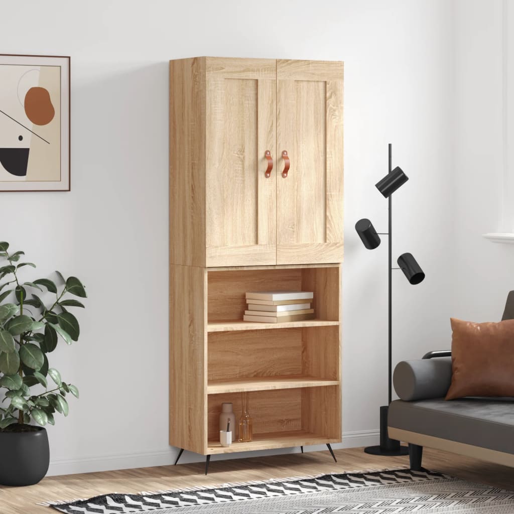 vidaXL Highboard Sonoma Oak 69.5x34x180 cm Engineered Wood