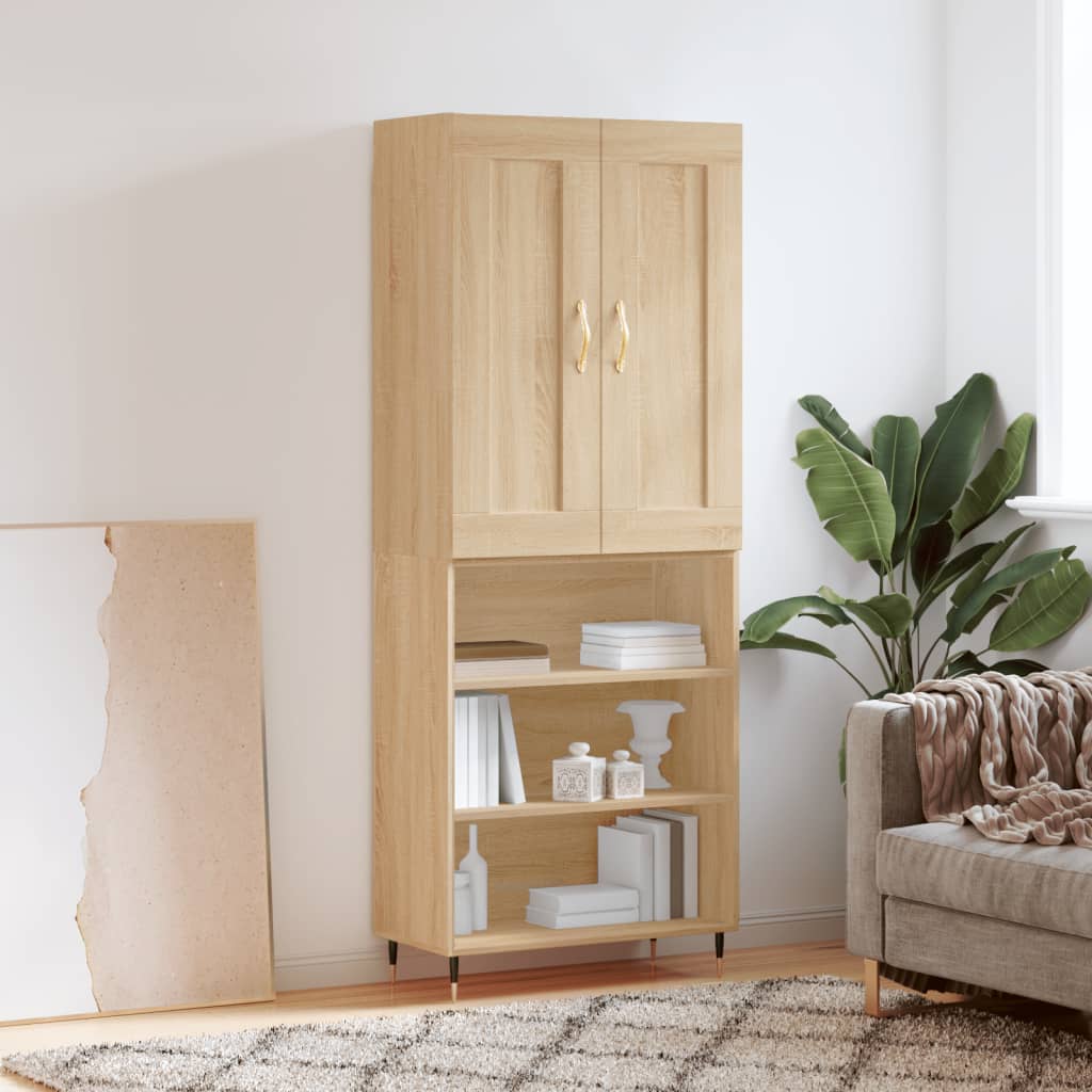 vidaXL Highboard Sonoma Oak 69.5x34x180 cm Engineered Wood