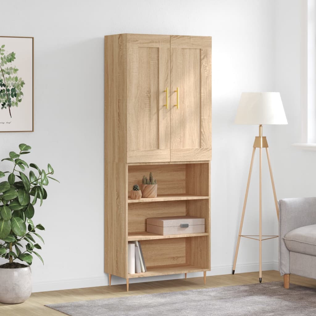 vidaXL Highboard Sonoma Oak 69.5x34x180 cm Engineered Wood