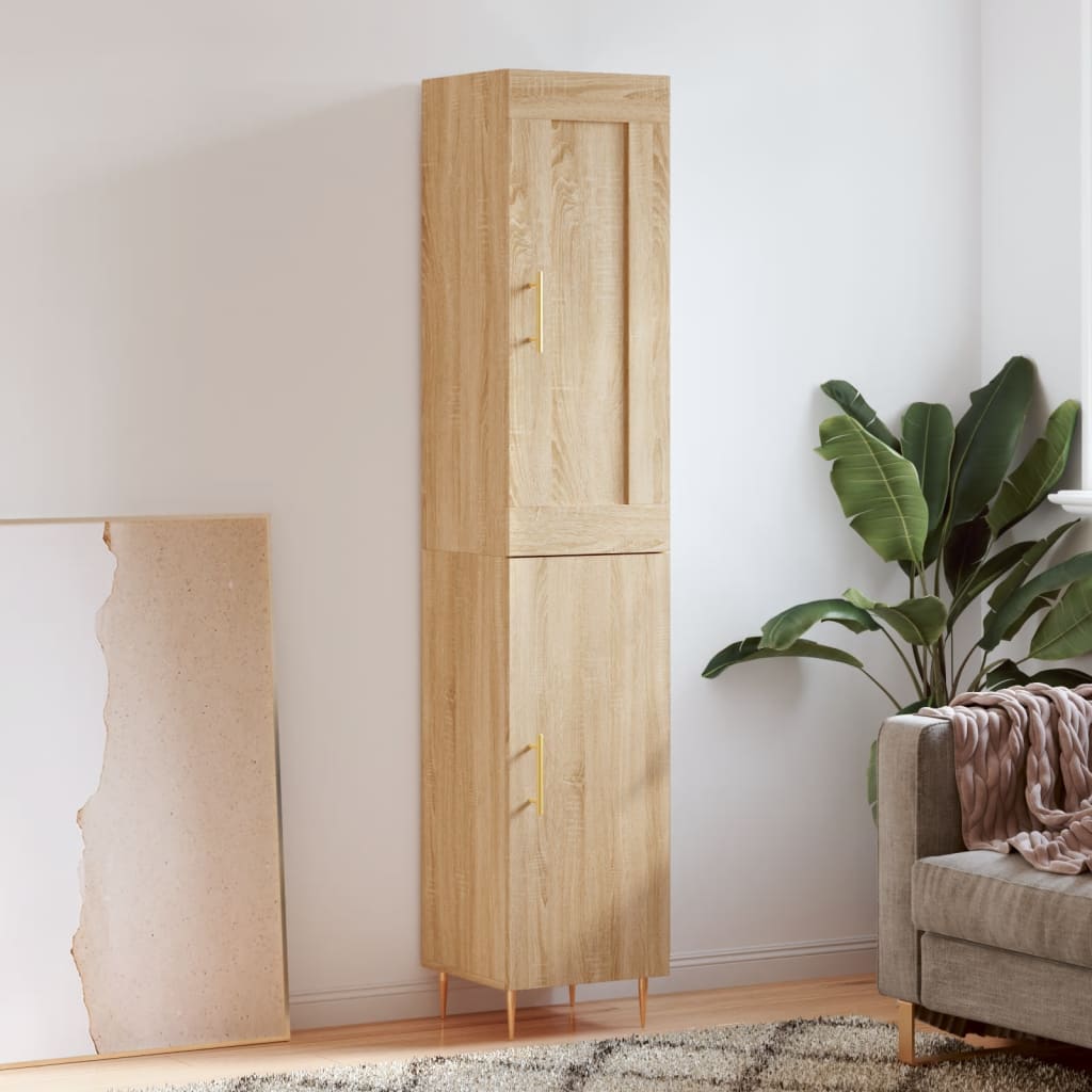 vidaXL Highboard Sonoma Oak 34.5x34x180 cm Engineered Wood