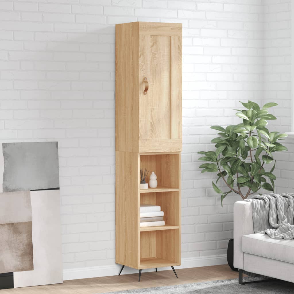 vidaXL Highboard Sonoma Oak 34.5x34x180 cm Engineered Wood