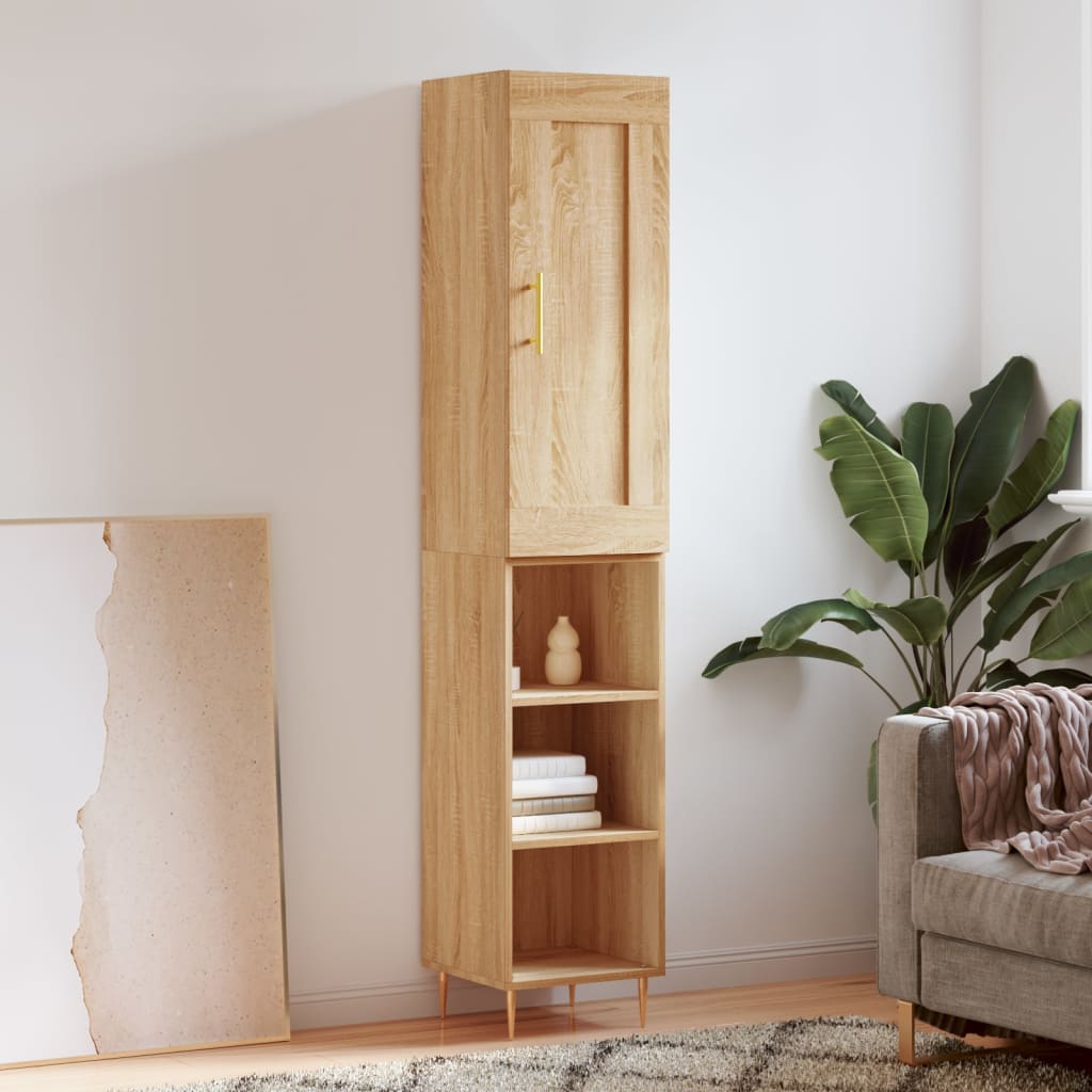 vidaXL Highboard Sonoma Oak 34.5x34x180 cm Engineered Wood