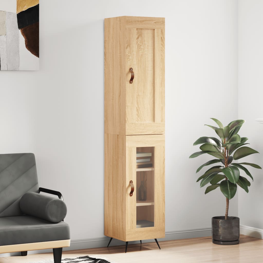 vidaXL Highboard Sonoma Oak 34.5x34x180 cm Engineered Wood