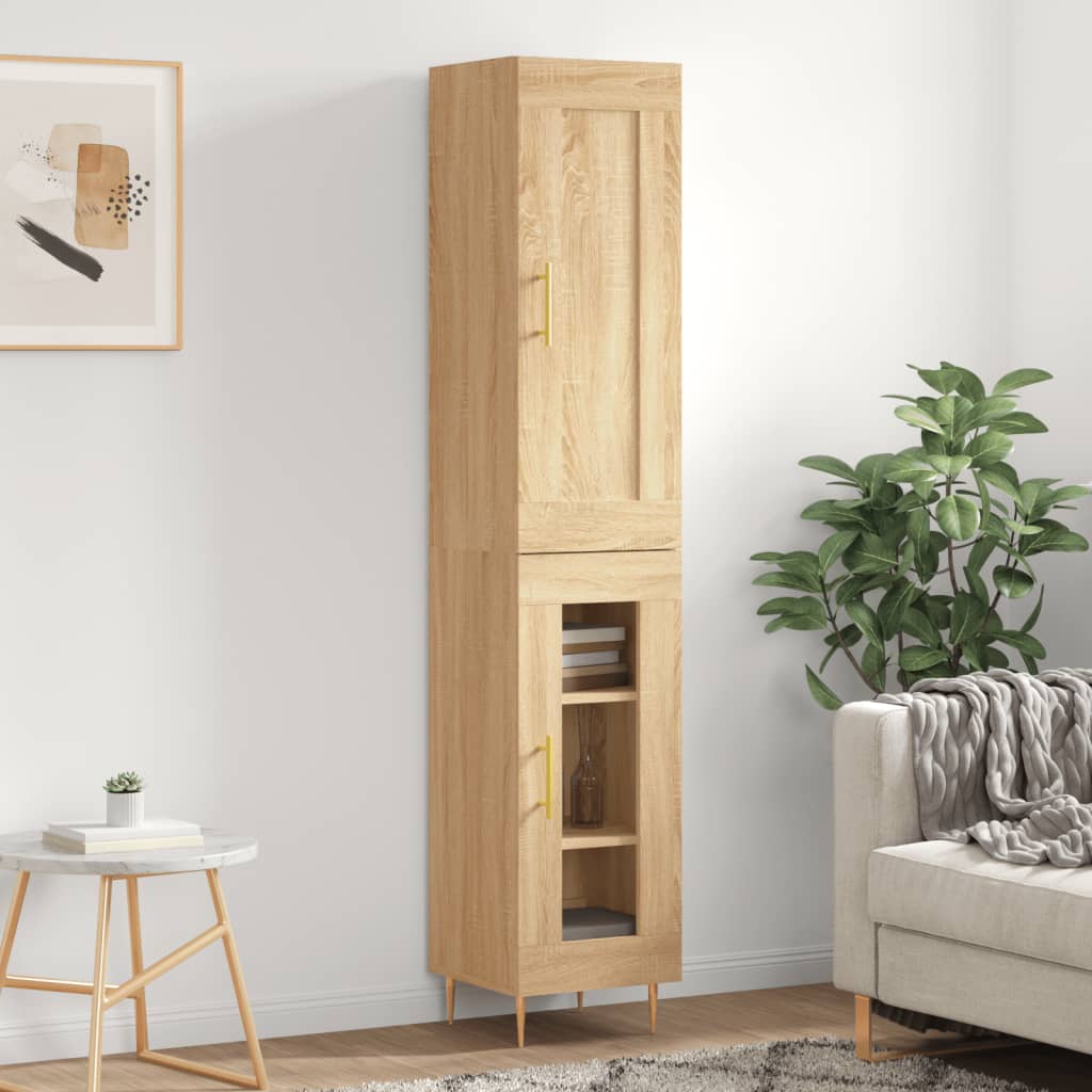 vidaXL Highboard Sonoma Oak 34.5x34x180 cmåÊEngineered Wood