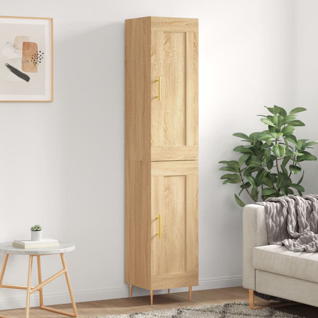 vidaXL Highboard Sonoma Oak 34.5x34x180 cm Engineered Wood