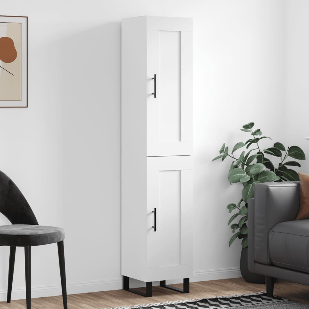 vidaXL Highboard White 34.5x34x180 cm Engineered Wood