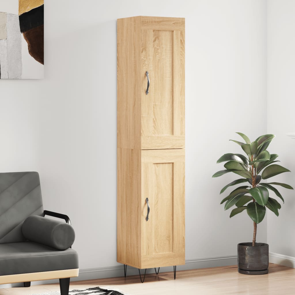 vidaXL Highboard Sonoma Oak 34.5x34x180 cm Engineered Wood