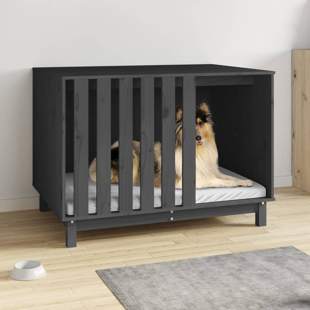 vidaXL Dog House Grey 100x70x72 cm Solid Wood Pine