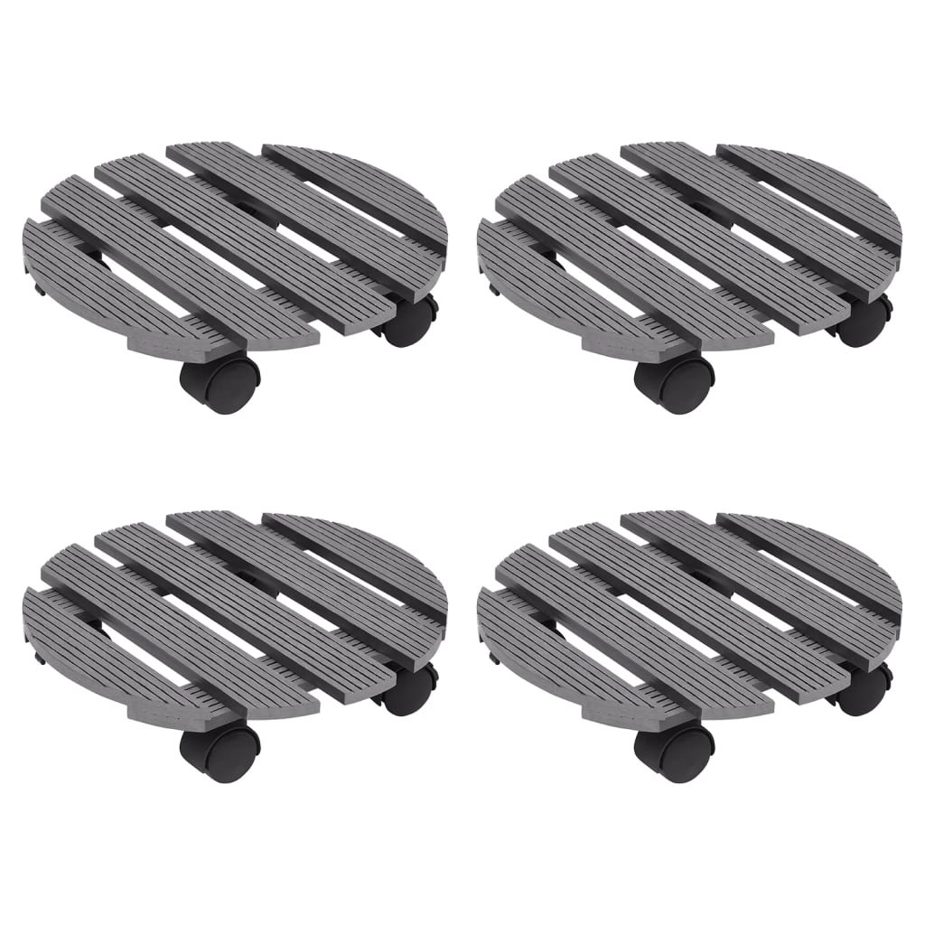 vidaXL Plant Trolleys 4 pcs Grey Ì÷30x7,5 cm WPC