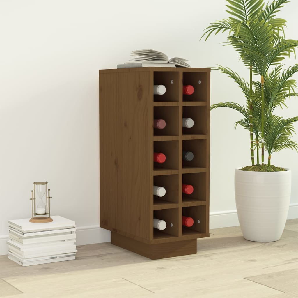 vidaXL Wine Cabinet Honey Brown 23x34x61 cm Solid Wood Pine