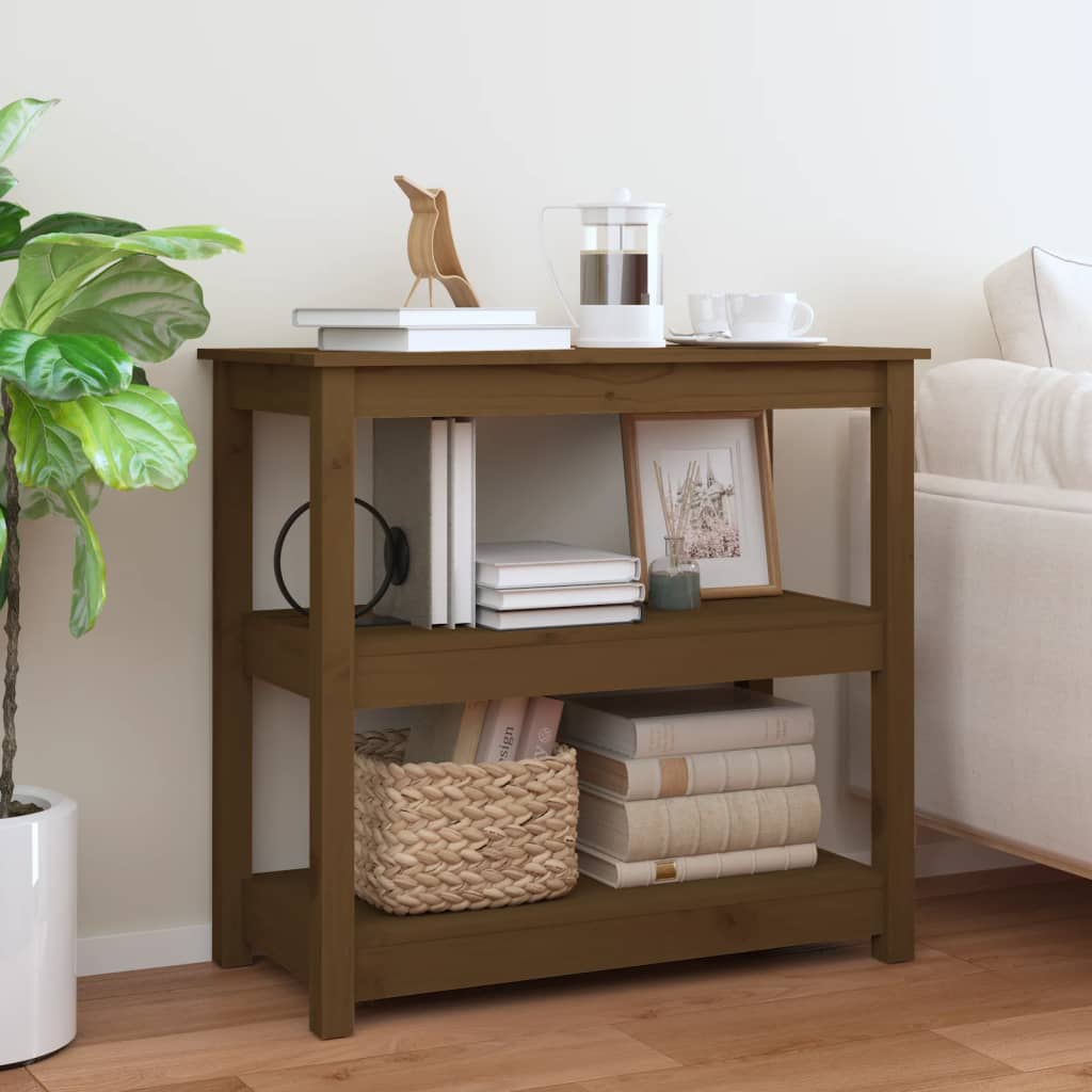 vidaXL Console Table Honey Brown 80x40x74 cm Solid Wood Pine