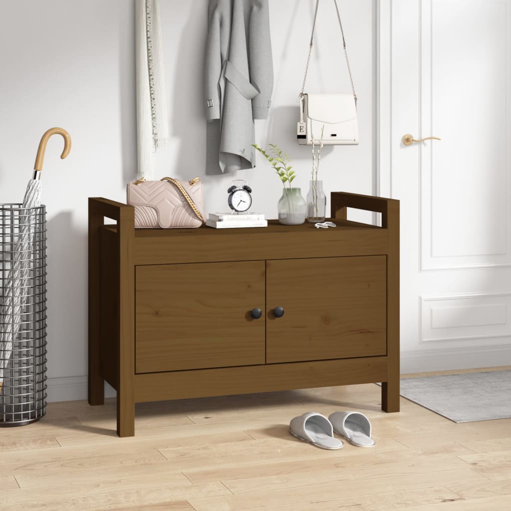 vidaXL Hall Bench Honey Brown 80x40x60 cm Solid Wood Pine