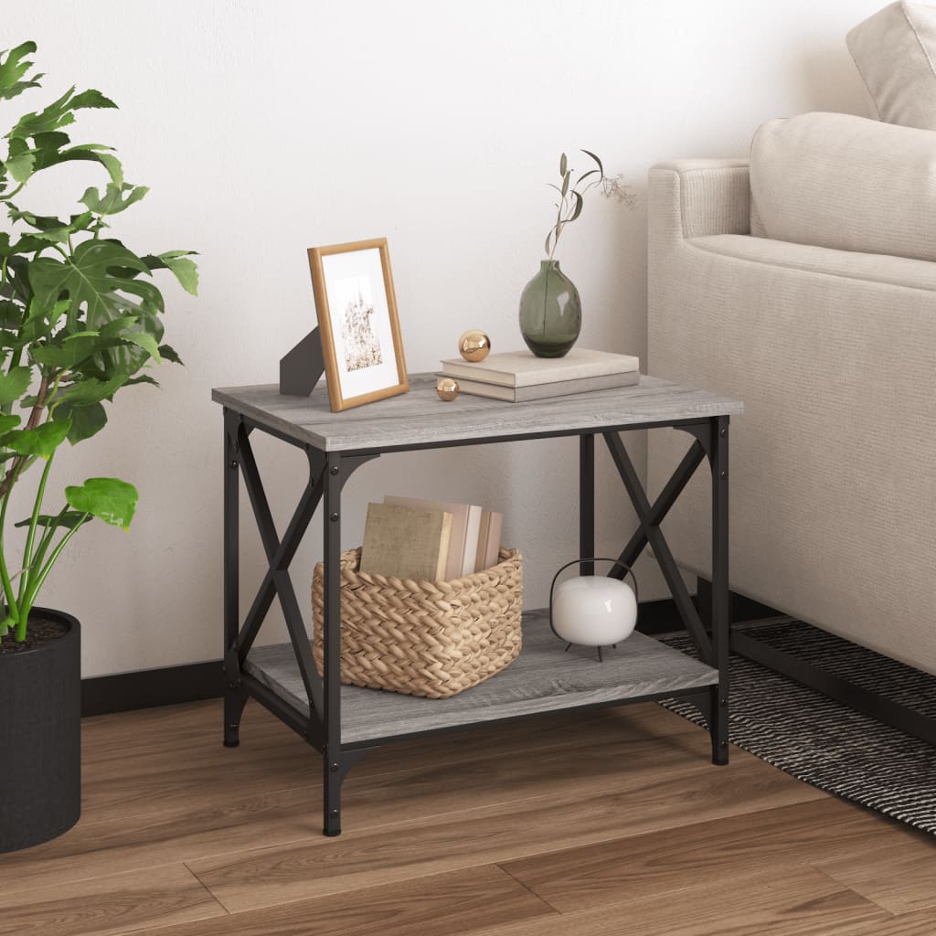 vidaXL Side Table Grey Sonoma 55x38x45 cm Engineered Wood