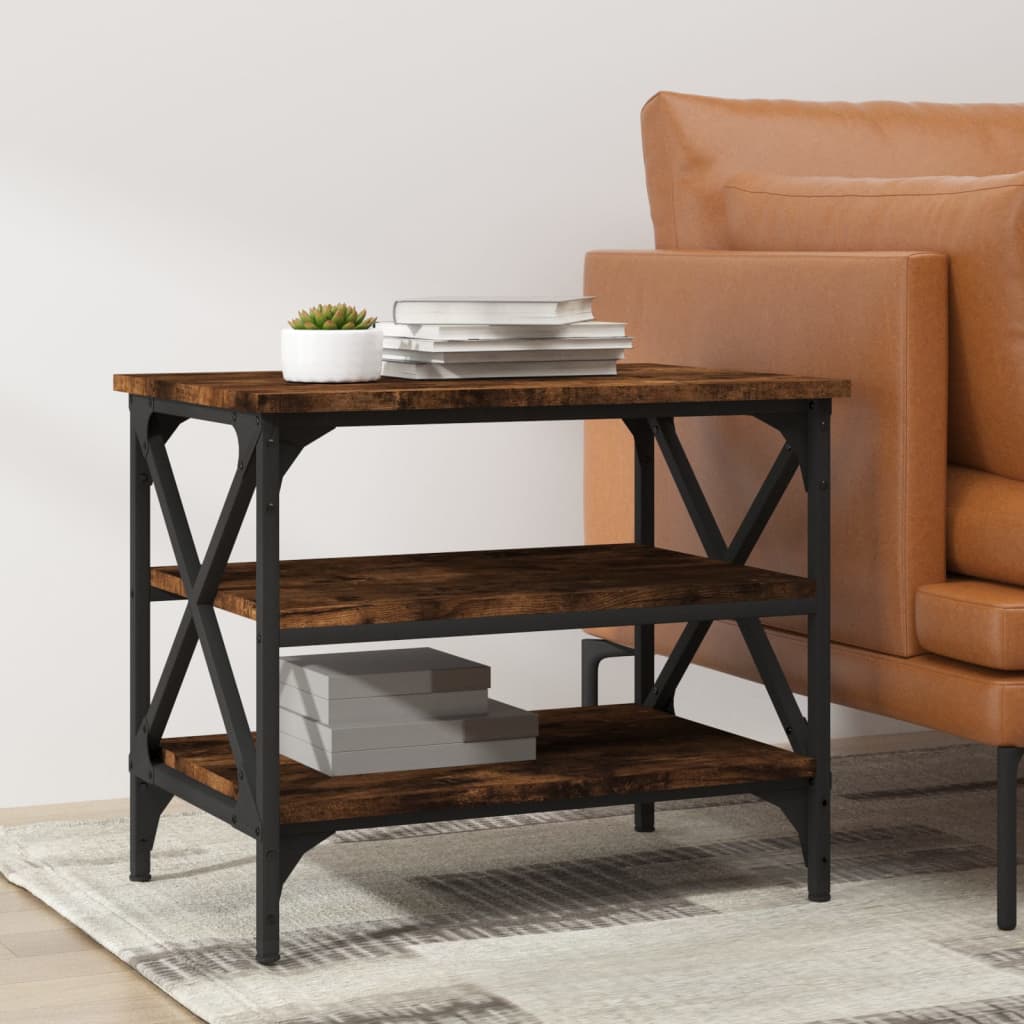 vidaXL Side Table Smoked Oak 55x38x45 cm Engineered Wood
