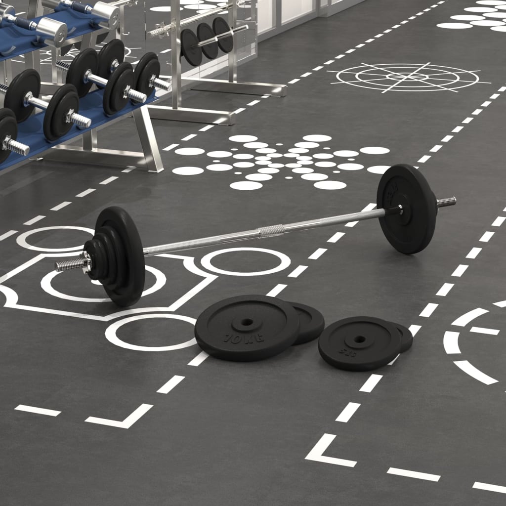 vidaXL Barbell with Plates 60 kg Cast Iron