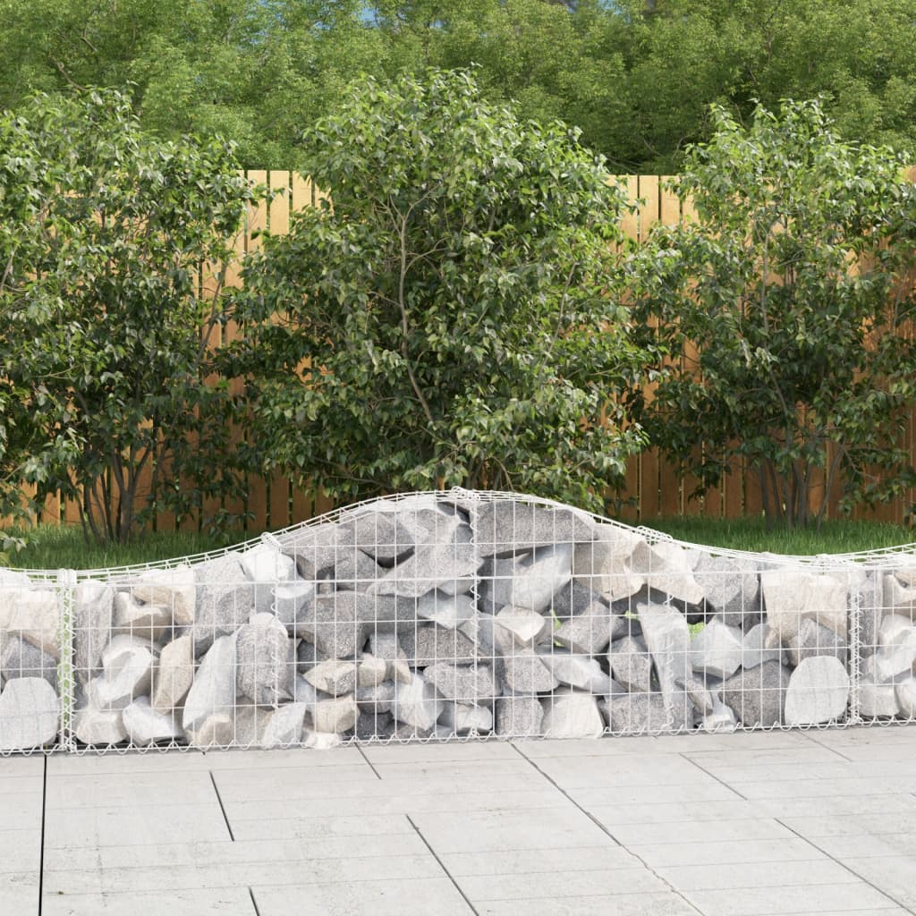 vidaXL Arched Gabion Baskets 6 pcs 200x30x40/60 cm Galvanised Iron