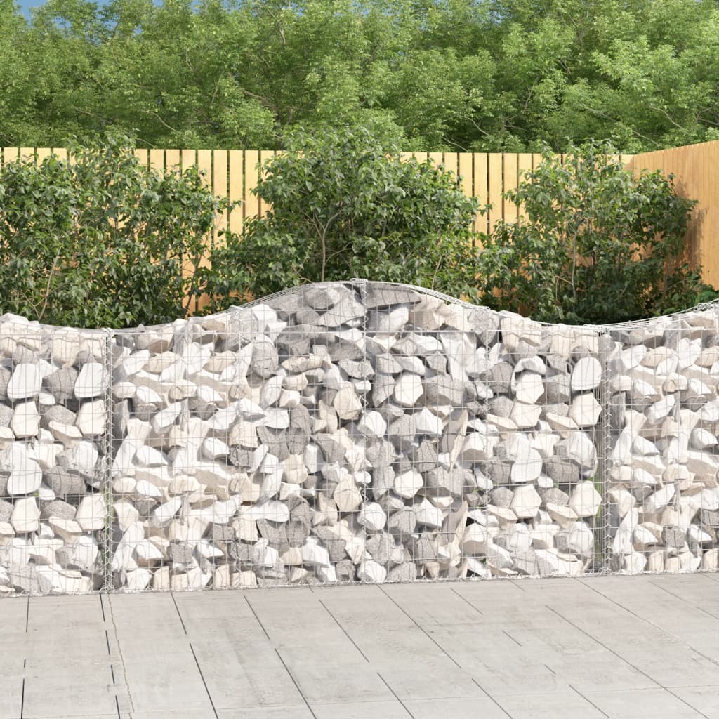 vidaXL Arched Gabion Baskets 50 pcs 200x30x100/120 cm Galvanised Iron