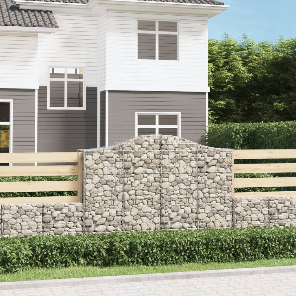vidaXL Arched Gabion Baskets 20 pcs 200x50x140/160 cm Galvanised Iron