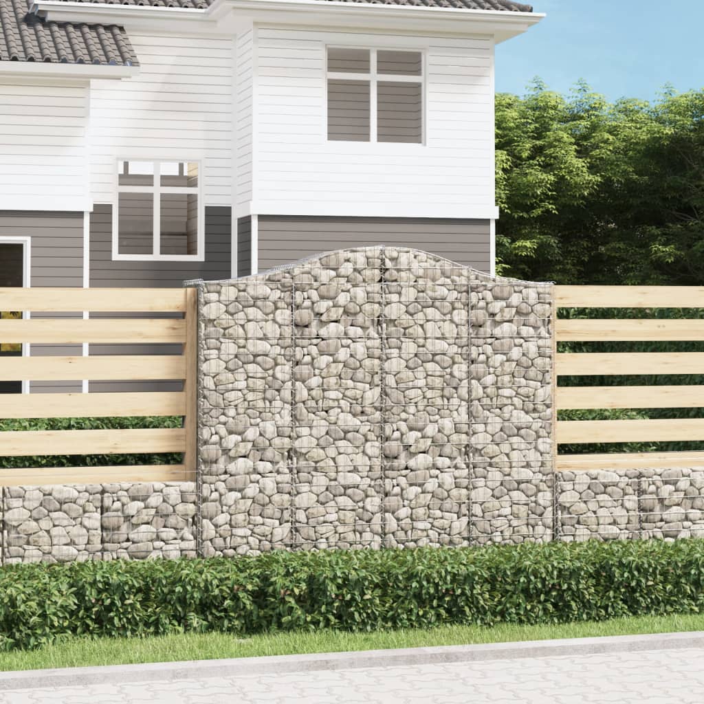 vidaXL Arched Gabion Baskets 13 pcs 200x50x180/200 cm Galvanised Iron