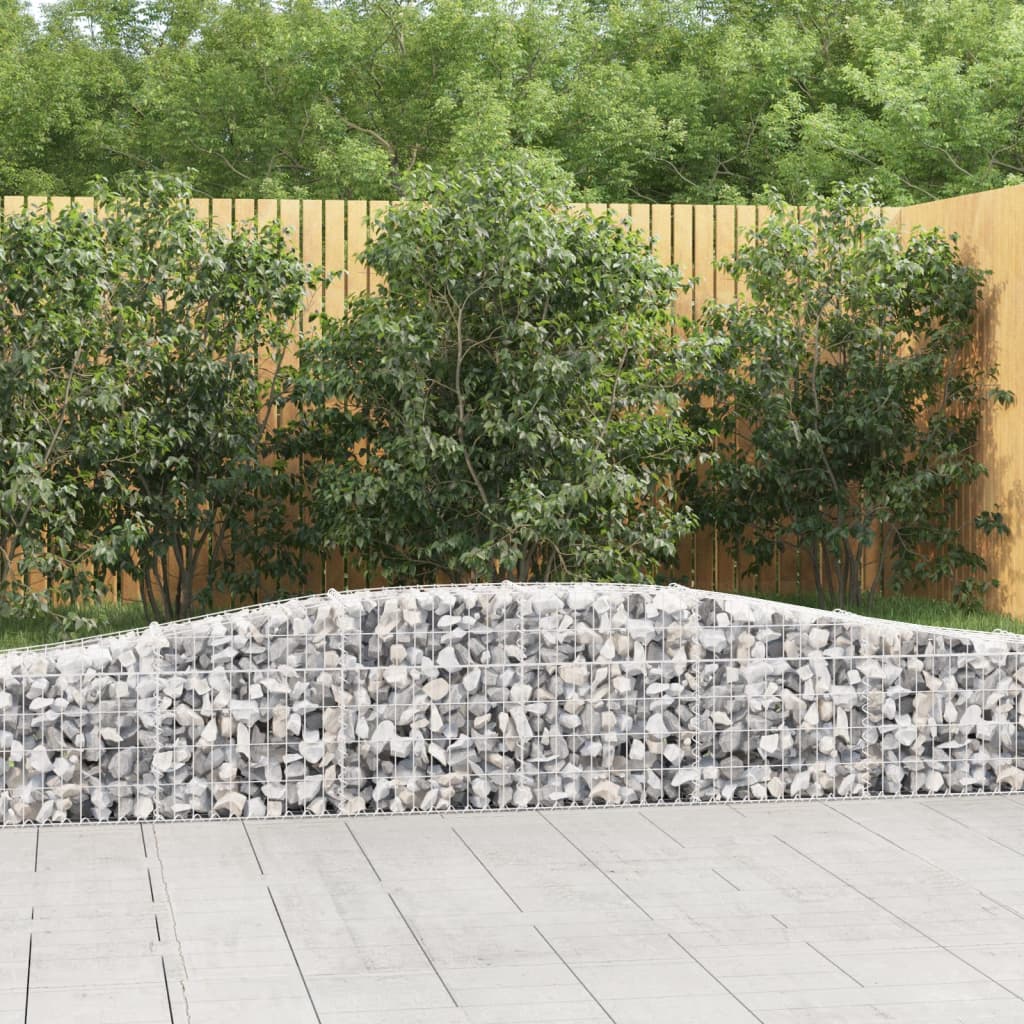 vidaXL Arched Gabion Baskets 4 pcs 400x30x40/60 cm Galvanised Iron