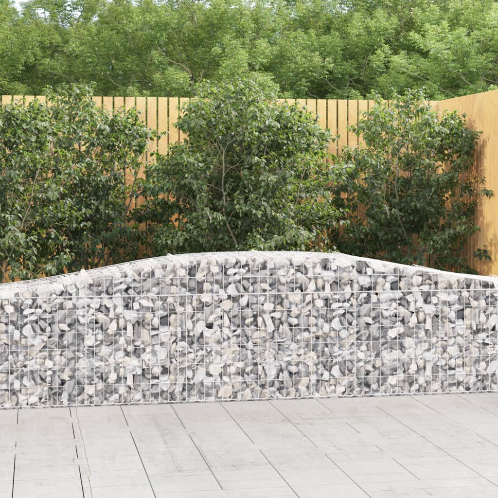 vidaXL Arched Gabion Baskets 15 pcs 400x50x60/80 cm Galvanised Iron