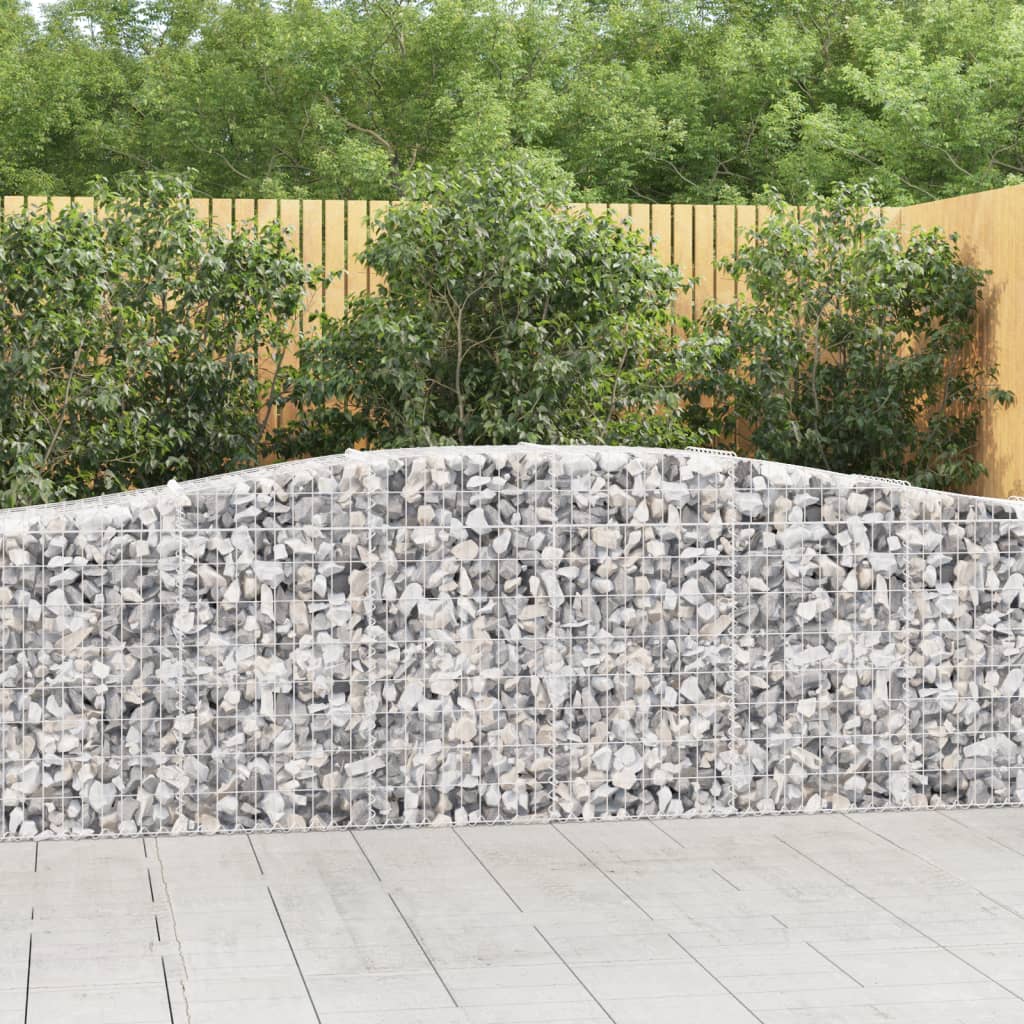 vidaXL Arched Gabion Baskets 10 pcs 400x50x80/100 cm Galvanised Iron