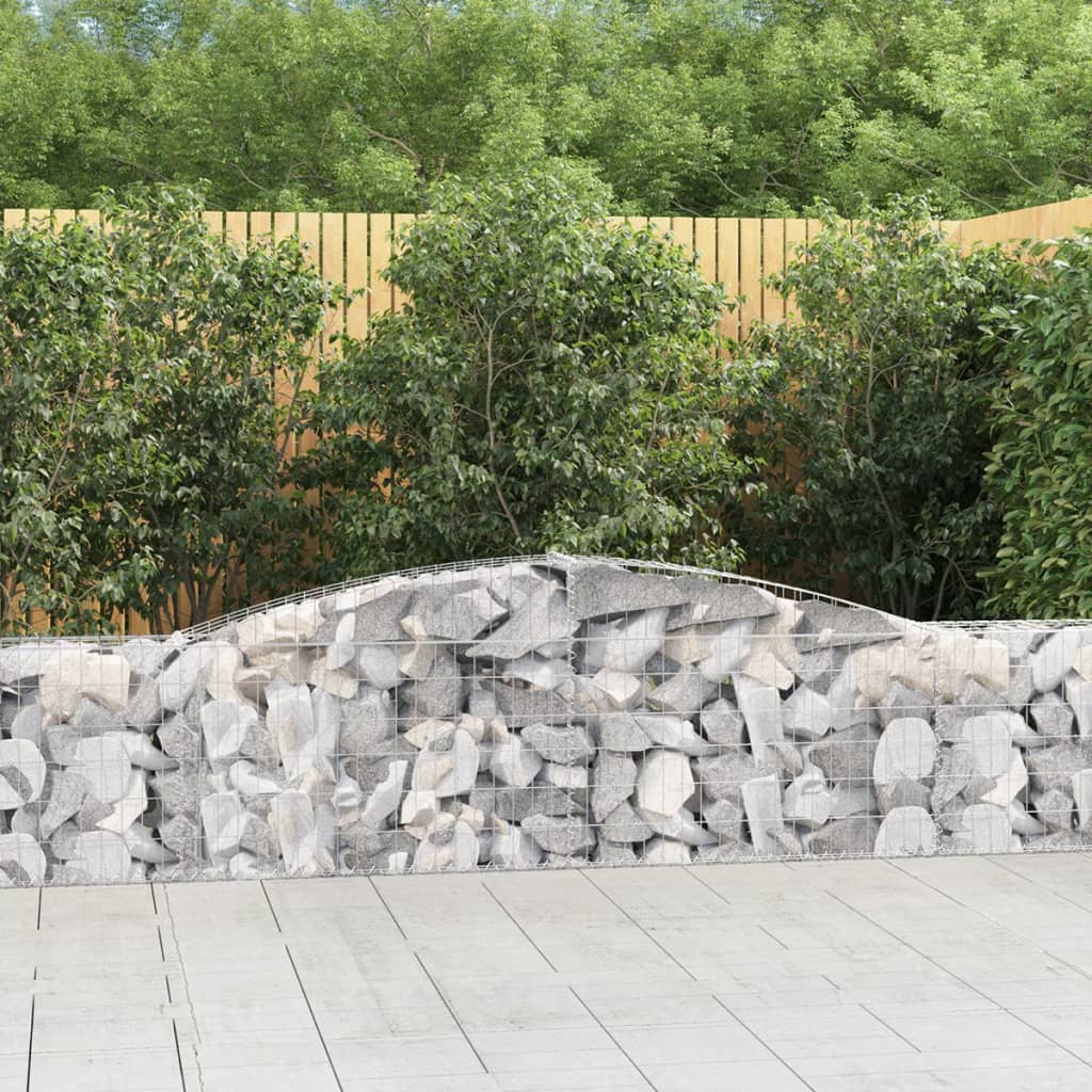 vidaXL Arched Gabion Baskets 5 pcs 400x30x60/80 cm Galvanised Iron