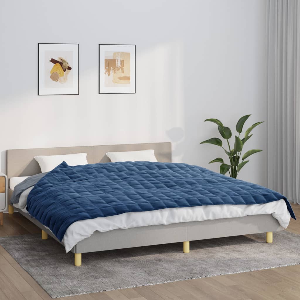 vidaXL Weighted Blanket Blue 155x220 cm 11 kg Fabric